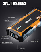 GOOLOO 4000A Peak Car Jump Starter 12V Auto Battery Booster SuperSafe Lithium Jump Box for All Gas, Up to 10.0L Diesel