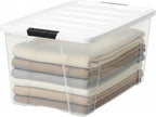 IRIS USA 72 Qt Stackable Plastic Storage Bins with Lids, 8 Pack - BPA-Free, Made in USA - See-Through Organizing Solution, La