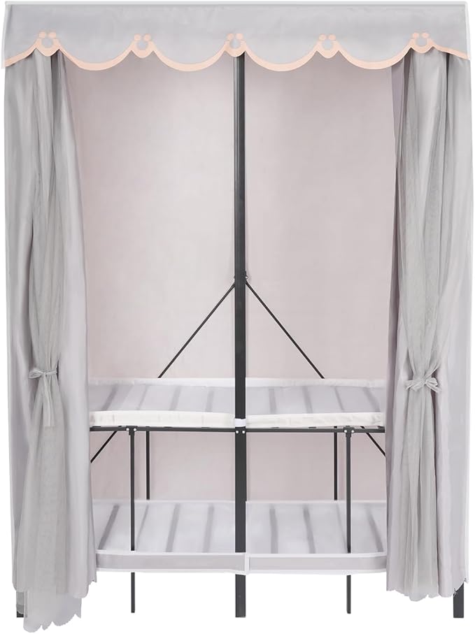 Foldable Portable Wardrobe Closet Rack, 50 * 20 * 68in Freestanding Clothing Storage Organizer for Bedroom,Apartments, Dormit