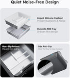 Wigoo Center Console Organizer for Tesla Model Y Juniper (Only Premium & Performance 2025 2026) and All Model 3 Highland Accessories [Double-Layer Storage, Smooth Sliding] 4PCS White