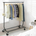 CAPHAUS Heavy Duty Clothes Rack, 220LBS Capacity Rolling Clothing Rack for Hanging Clothes, Adjustable Metal Wardrobe Rack, P