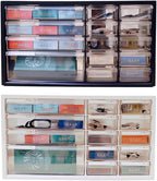 livinbox Desk Storage Organizer 14 Drawers, Parts Arts Hardware and Craft Manicure Storage Cabinet Bin, Teacher Toolbox, Stat