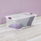 Sterilite 16-Pack 110 Quart ClearView Latch Box, Stackable Organizer Bins with Latching Lids - Clear Plastic Organization Con