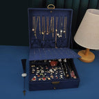 Women Jewelry Box Lockable 3 Layers Large Jewelry Organizer Storage Case for Earrings Necklaces Rings Bracelets,Green Display