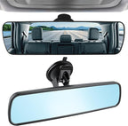 LivTee Rear View Mirror, Universal 9.5' (241mm) Wide Angle Panoramic Convex Rearview Mirror with Strong Suction Cup, Mounts on Windshield to Reduce Blind Spots for Cars SUV Trucks