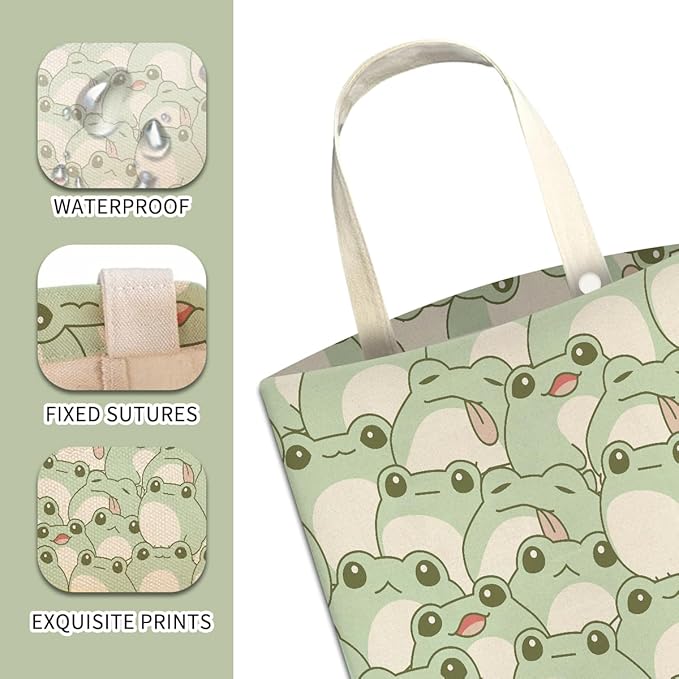 Cute Car Organizer and Storage Bag, Hanging Trash Bin for Vehicle, Travelling, Camping - Cute Green Frog