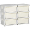Qaba 3 Tier Kids Storage Unit, Toy Organizers and Storage with 6 Drawer Chest for Kids Bedroom Nursery Kindergarten Living Ro