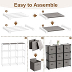 9 Cube Storage Organizer with Shelf Back to School Boxes 11 Inch Toy Storage Bins Closet Organizers Drawers Fabric Dresser fo