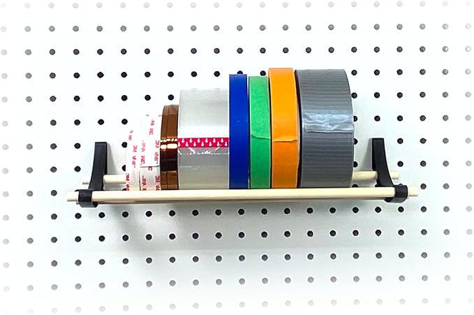 PEGGY Pegboard Accessory Hook and Dowel Organizer Storage for Tape, Steel Wire Spools, Ribbon, Crafts, Hobby, 12” kit (1PK Bl
