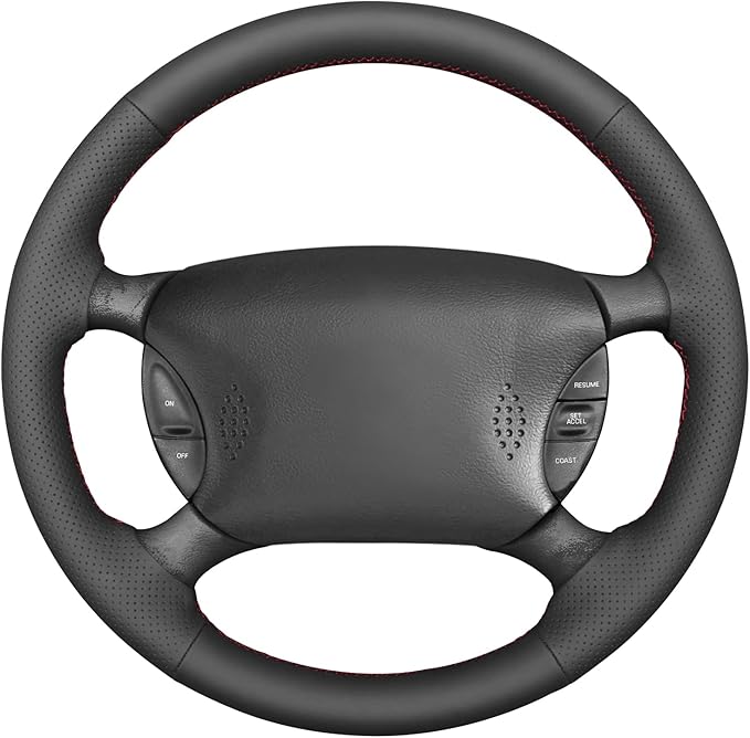 MEWANT Hand Stitch Leather Steering Wheel Cover Wrap for Ford Mustang 1994-2004 Steering Wheel Accessories for Ford