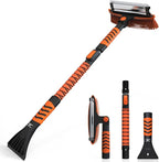 1PZ KD3-KV4 Snow Brush and Ice Scraper 3 in 1 Sturdy Snow Brush with Squeegee Windshield with Foam Grip and 360° Pivoting Brush Head Light Weight Anti-Freeze Extreme Durability for Car Truck SUV