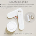 Premium Adjustable Computer Monitor Rear View Mirror，Desk Blindspot Office Cubicle to See Behind You，Stick-on Convex Mirror with Bracket for Personal Safety or Privacy Decor Accessories ( White )