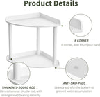 Sezanrpt 2 Tier Countertop Corner Organizer Shelf 7x7x8 Inch, White Acrylic Bathroom Vanity Storage Organizer Corner Shelf fo