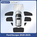 8pcs Car Window Shades for Ford Escape 2020-2025, Full Car Window Covers for Privacy, Automotive Sunshades for Escape Front Rear Windshield Side Windows to Block UV and Protect Privacy