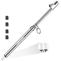 Dual Head Tire Pressure Gauge, Heavy Duty Extension Air Tire Gauge for Tire Pressure Range 10-150PSI 1-10BAR, Straight Foot Dual Head Chuck Auto Service Gage for Car,Semi Truck,RV,Motorcycle