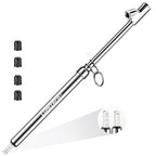 Dual Head Tire Pressure Gauge, Heavy Duty Extension Air Tire Gauge for Tire Pressure Range 10-150PSI 1-10BAR, Straight Foot Dual Head Chuck Auto Service Gage for Car,Semi Truck,RV,Motorcycle