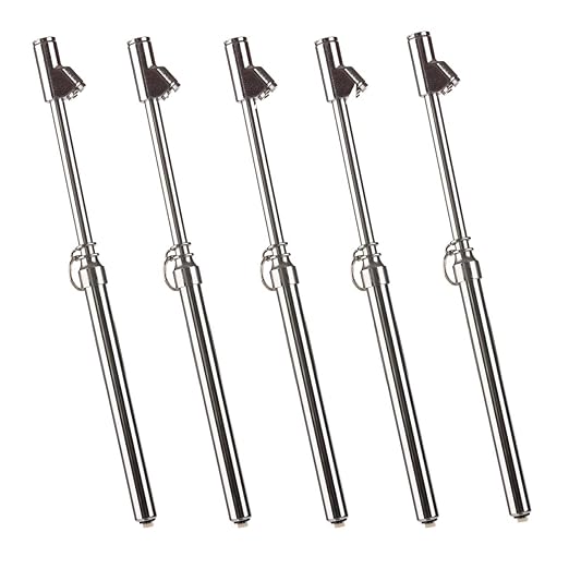 CZC AUTO Tire Pressure Gauge, Straight-on Foot Dual Head Chucks Auto Service Gage, Heavy Duty Air Gauge 10-150PSI 100-1000KPa for Car Truck RV Van (5 Packs, Silver)