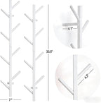 GAWAMAY Modern Vertical Coat Rack Wall Mount Set of 2 (Height33.4), White Metal Corner Wall Mounted Hat Racks Tree, Heavy Dut