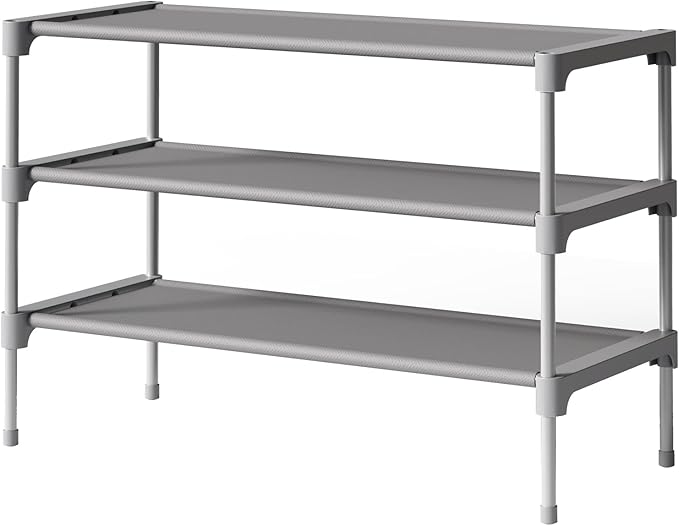 Kitsure Shoe Rack - Non-Woven Shoe Rack Shelf, Shoe Organizer for Closet, Entryway, Garage & Corridor, Stackable Shoe Shelves
