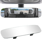 LivTee Frameless Rear View Mirror, Universal 11.81'' (300mm), Wide Angle Panoramic Convex Rearview Mirror, Clip-on to Original to Eliminate Blind Spot for Cars SUV Trucks