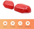 2PCS Side Door Mirror Cover for Toyota Tundra 2022-2025/ Sequoia 2023-2025, Car Exteror Rear View Mirror Housing Protector Cover Cap (Only for versions with turn signals) (Red)