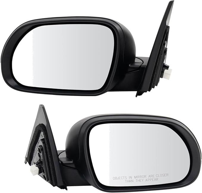 TRQ Driver & Passenger Side Power Mirror Set Textured Black Manual Fold Without Heat or Blind Spot Fits 2020-2021 Kia Soul KI