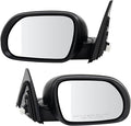 TRQ Driver & Passenger Side Power Mirror Set Textured Black Manual Fold Without Heat or Blind Spot Fits 2020-2021 Kia Soul KI