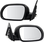 TRQ Driver & Passenger Side Power Mirror Set Textured Black Manual Fold Without Heat or Blind Spot Fits 2020-2021 Kia Soul KI
