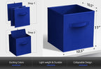 Sorbus 11 Inch Fabric Storage Cubes - Sturdy Collapsible Bins With Handle - 6 Foldable Baskets for Organizing Clothes, Toys, 