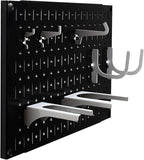 Wall Control Pegboard Wall Organizer Tiles Modular Black Metal Pegboard Tiling Set - Four 12-Inch Tall x 16-Inch Wide Peg Boa