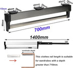 Pull Out Clothes Rail Extendable Pull Out Closet Rod - Wardrobe Pull-Out Trousers Rack, Adjustable 30-80Cm Wardrobe Rail Clot