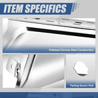Auto Dynasty Rear Bumper End Caps Cover Compatible with 2015-2020 Ford F-150, Passenger Right Side, with Parking Sensor Holes, Polished Chrome