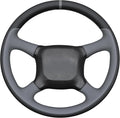 MEWANT Hand Stitch Black Grey Faux Leather Steering Wheel Cover for Chevy Silverado 1500 Astro Blazer C/K Kodiak S10