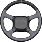 MEWANT Hand Stitch Black Grey Faux Leather Steering Wheel Cover for Chevy Silverado 1500 Astro Blazer C/K Kodiak S10