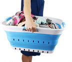 SAMMART 42L (11 gallon) Collapsible Plastic Laundry Basket - Foldable Pop Up Storage Container/Organizer - Space Saving Hampe