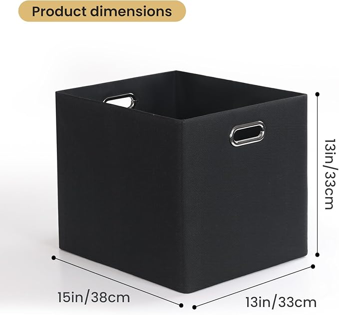 Posprica 3X Thicker Collapsible Storage Bins,13×15x13 Foldable Storage Cube Boxes Fabric Drawer for Closet Shelf Cabinet Book
