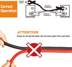 NOONE 2 Gauge Jumper Cable Heavy Duty Car Battery Clamps, for Jump Starting Dead or Weak Batteries Booster Cables with S7 Reverse Polarity Protection and Carry (2 Gauge 20 Feet)
