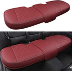 Black Panther Luxury PU Leather Rear Car Seat Cover Adjustable Length (49-55'') Back Seat Protector Fits 90% Vehicles (Sedan 