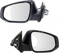 TRQ Driver and Passenger Side Mirror Set Power Heated Blind Spot Detection Puddle Light Paint to Match Compatible with 2014-2