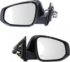 TRQ Driver and Passenger Side Mirror Set Power Heated Blind Spot Detection Puddle Light Paint to Match Compatible with 2014-2