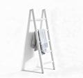 Wooden Blanket Ladder Natural & Motley Wood - Leaning Wall Decor for Bedroom, Bathroom, Living Room - Rustic Quilt Holder & T