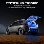 Car LED Strip Light For Trunk, 158Inch IP67 Silicone Waterproof Neon Light Strip Embedded, Flexible Cutting Universal Auto Interior Lights(Blue)