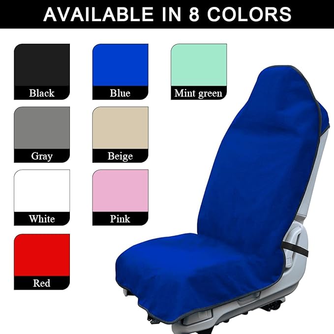 2PCS Car Towel Seat Cover, Waterproof Sweating Non-Slip Premium Soft Towel Carseat Protector, Universal Machine Washable Car 