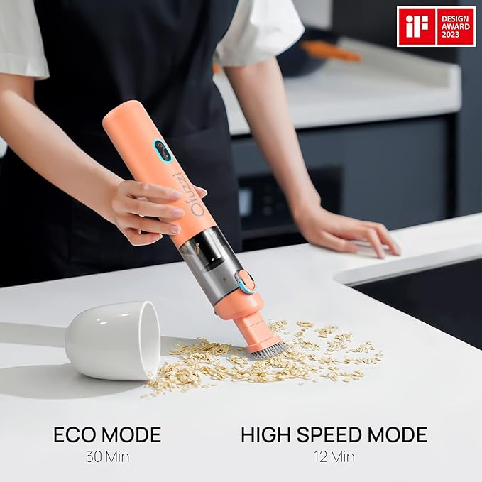 Ofuzzi Day - H8 Apex Cordless Handheld Vacuum Cleaner, 30AW Powerful Suction, 1.2lbs Lightweight, 120ml Dust Cup, Dual Filtra