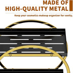 Makeup Organizer for Vanity, Black Gold Perfume Organizer for Dresser, 2-Tier Bathroom Countertop Organizers, Bathroom Counte