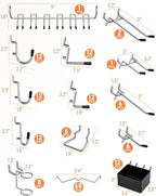 INCLY 170PCS 1/4 Inch Pegboard Hooks Kit, Extra Thick Heavy Duty Peg Board Organizer Accessories Assortment with Pegboard Bin