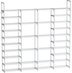WOWLIVE 4 Row 10 Tiers Extra Large Shoe Rack Big Tall Metal Shoe Shelf, Heavy Duty Organizer for Closet Entryway, Boot Rack S