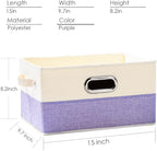 PRANDOM Large Fodable Storage Bins for Closet [3-pack] Decorative Fabric Storage Baskets Cubes with Leather/Metal Handles for