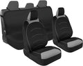 Motor Trend Front & Rear Car Seat Covers Full Set - Gray Cloth Bucket Seat Covers for Front Seats + Waterproof Rear Split Ben