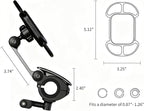 Rcool Universal Bike Phone Mount Holder,with Buckle Mount Base, 360°Rotation Four Corner Fixation for Bicycles Scooter eBike Dirt Road Cruiser Jogging Stroller Torch Light Dash Cam，Black
